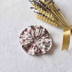 Chouchou élastique motif poppy sur fond blanc vic & pic fait main en france 