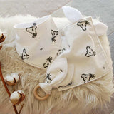Coffret naissance - Bavoir, doudou et hochet lapin
