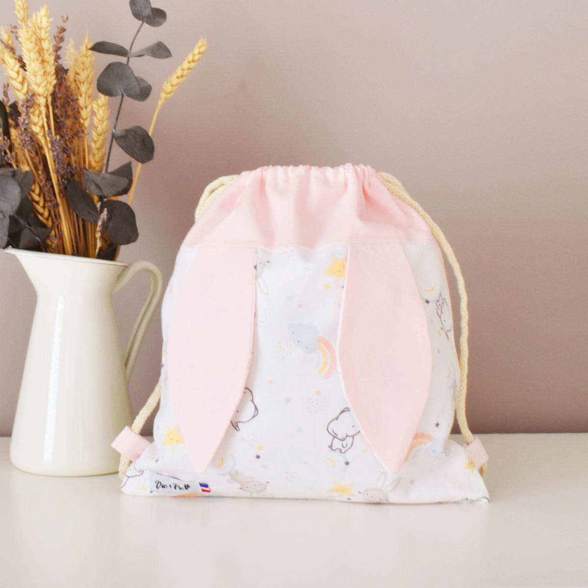 Sac-lapin-personnalise-enfant-reve-creche-vic-et-pic-cadeau-naissance-fait-main